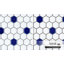 Metro Ion 1" Hex Sapphire Dot Glossy White 10-1/4" x 11-7/8" Porcelain Mosaic Floor and Wall Tile