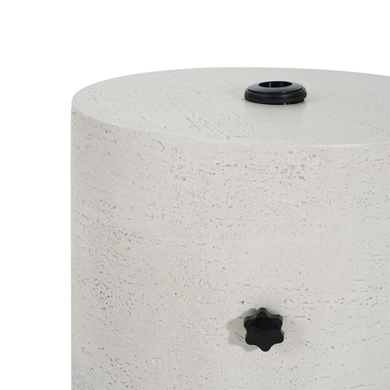 Outdoor End Table With Sand-Fillable Umbrella Base, Durable And Stylish For Patio And Poolside Use