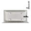 Baignoire en alcôve en acrylique blanc brillant avec drain extérieur 60 po x 32 po Streamline-101699628