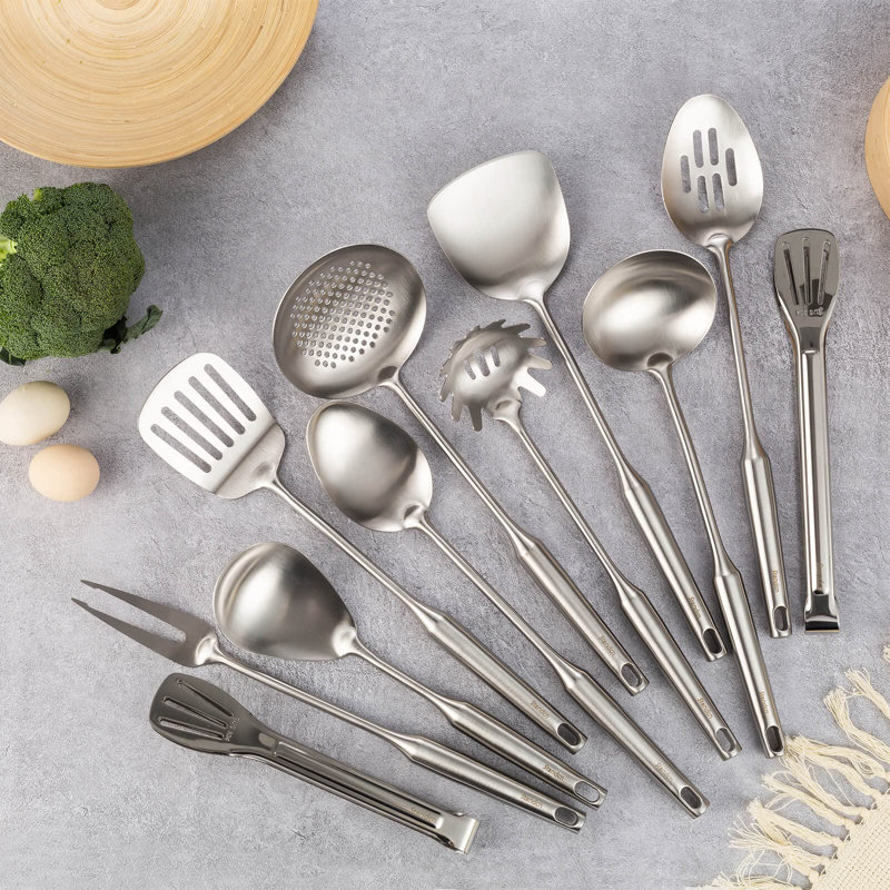 Ensemble 304 ustensiles de cuisine en acier inoxydable 304, 11 pièces