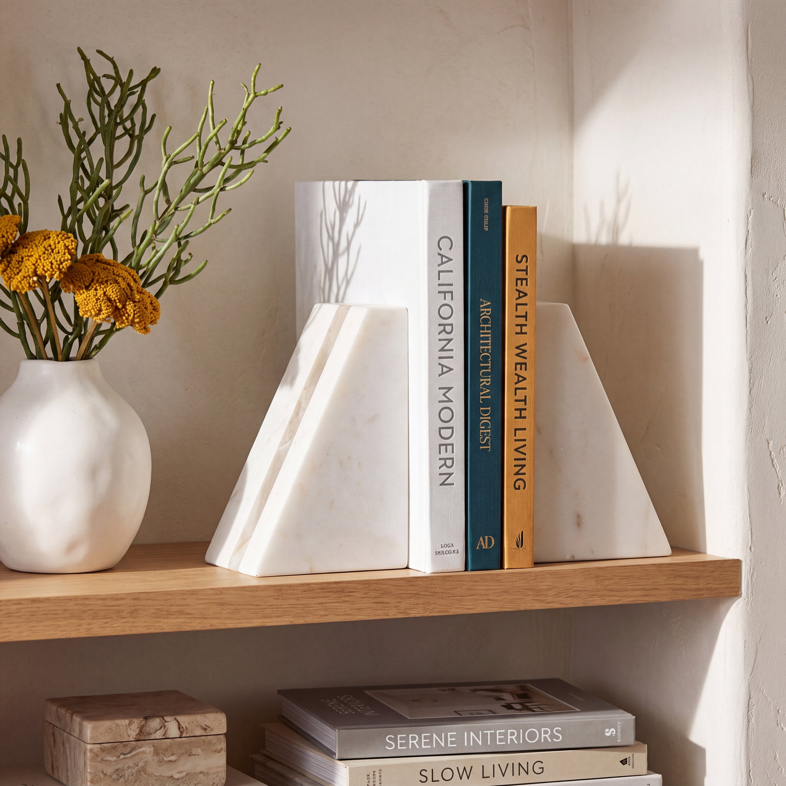 Maelys Marble Bookends