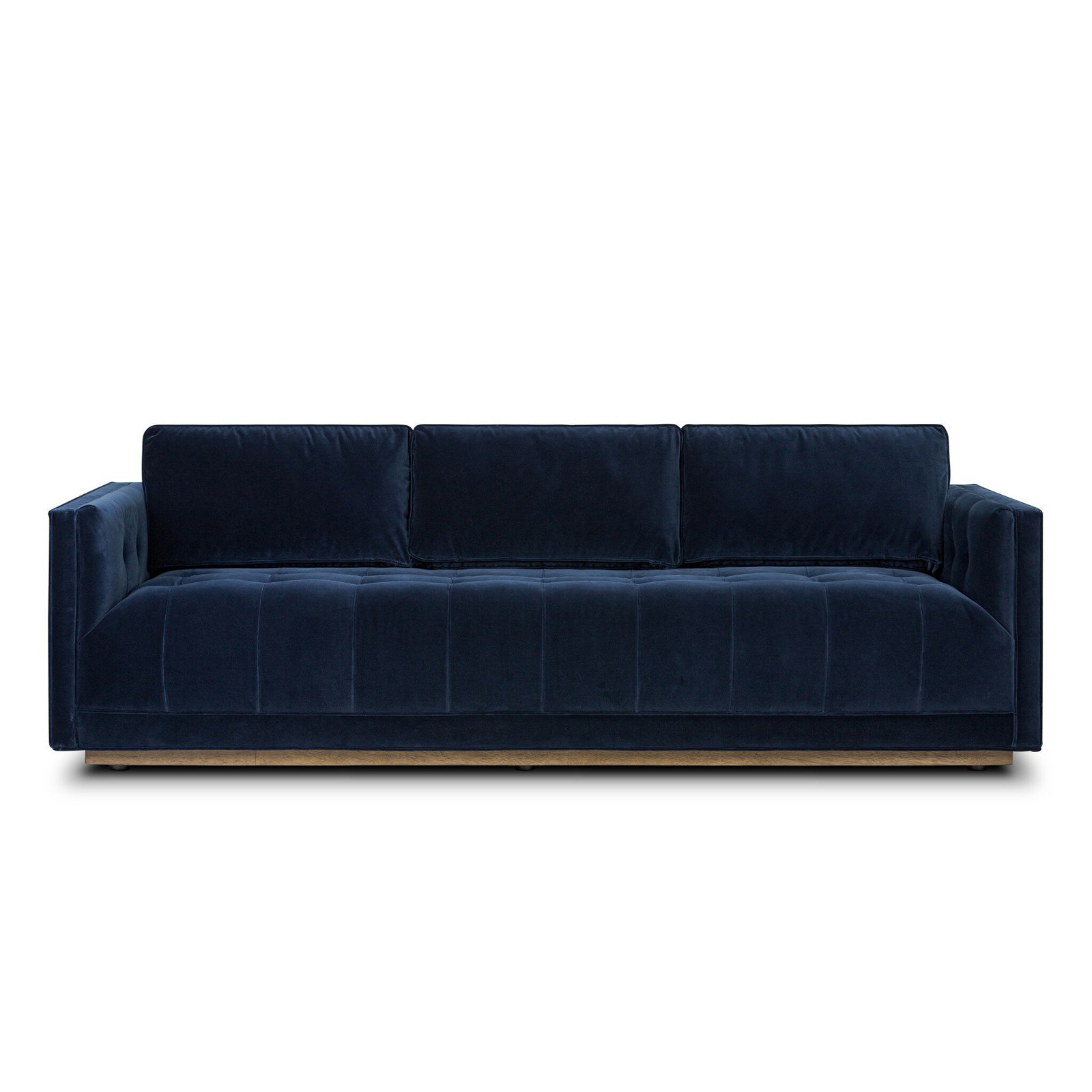 Calabrese 90'' Genuine Leather Sofa, Surrey Midnight 76.8% Cotton/23.2% Polyester
