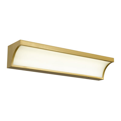 Barre de meuble-lavabo moderne / contemporaine 24 po à DEL intégrée en laiton antique, brillant et d'entretien, 330 lumens 12 W, 3 températures de couleur sélectionnables, à intensité variable avec gradateurs compatibles, soie
