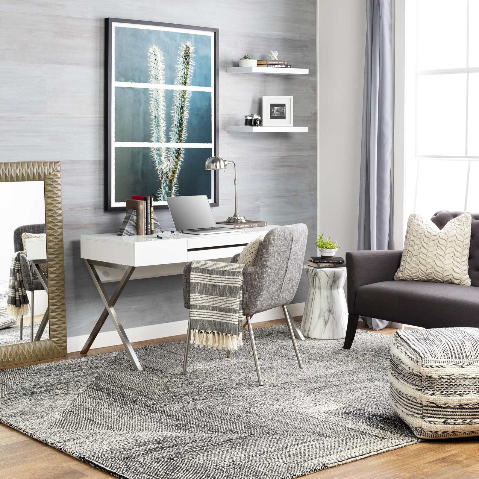 Peeta Hand-Tufted Geometric Rug, Rectangle 8' x 10'