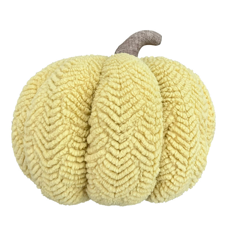 Harvest Yellow Pumpkin Shaped Throw Pillow