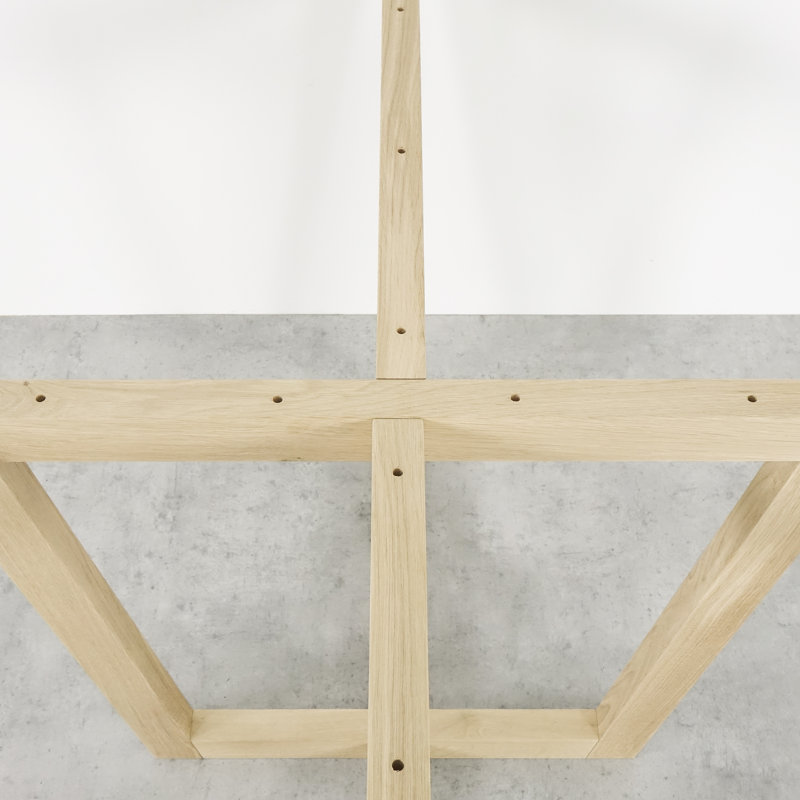 Kamilah Oak Solid Wood Dining Table, 75cm H x 160cm L x 90cm W, Untreated Wood