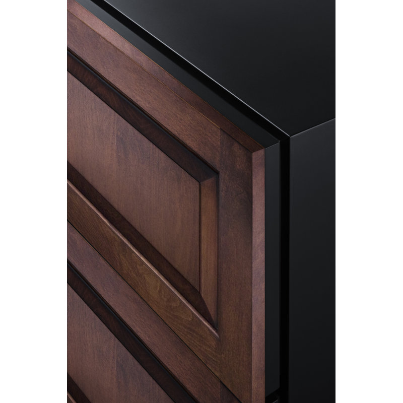 36" Wide Panel Ready 2-Drawer All-Refrigerator in Dark Wood Finish
