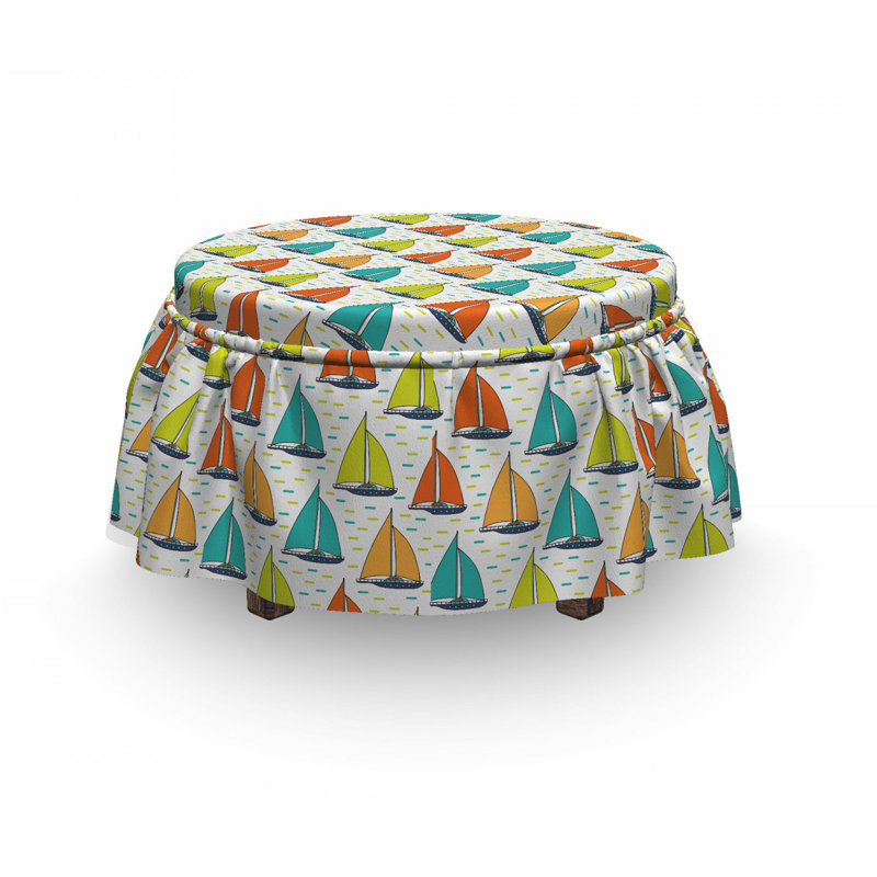 Housse pour repose-pieds windboats on sea