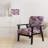 Cobalt Blue Scrollwork Swirls Victorian Pattern II - Upholstered Floral Accent Chair-1244380849