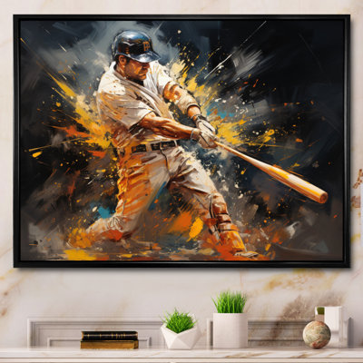 Baseball abstrait Home Run - Art de baseball sur toile