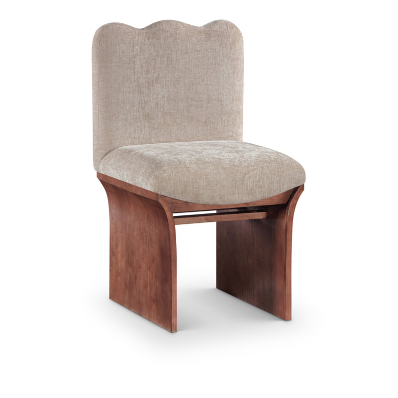 Shaw Cassady Chenille Fabric Upholstered Dining Chair, Brown, Beige Chenille Fabric