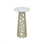Table de bout, or avec plateau en marbre blanc, piédestal-761804628