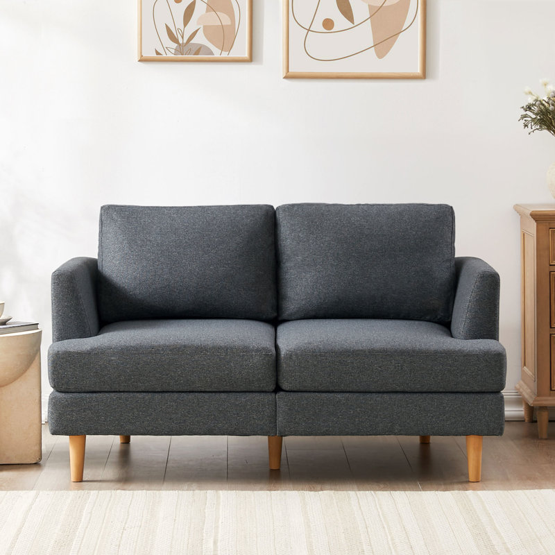 Yannel 56'' Upholstered Loveseat, Dark Gray