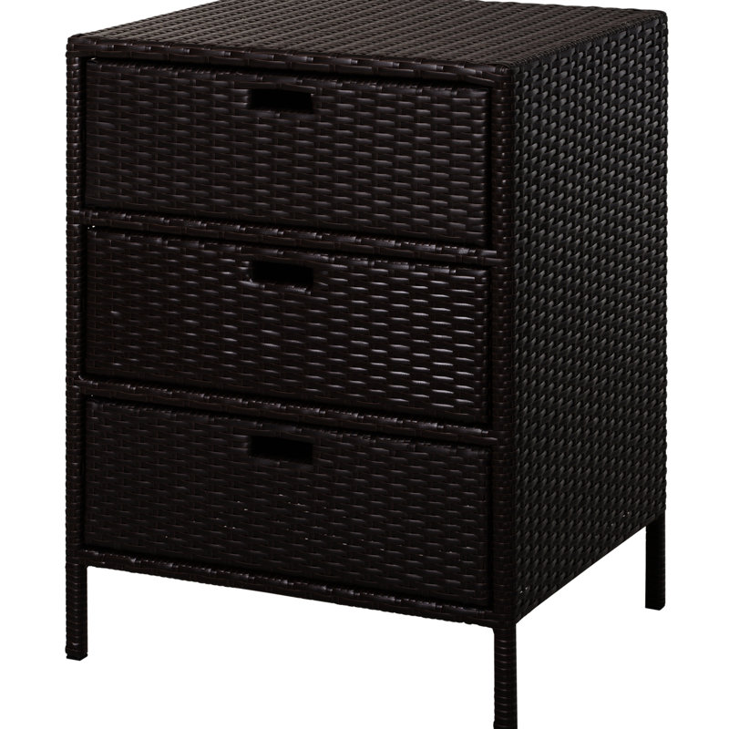 Armoire de rangement extérieure pour piscine Pe 3 - Armoire à serviettes brune avec organisateur