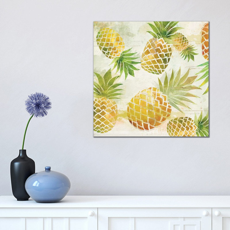 Pineapple Dance I by Carol Robinson - Wrapped Canvas Painting, 45.72 cm H x 45.72 cm W x 1.91 cm D
