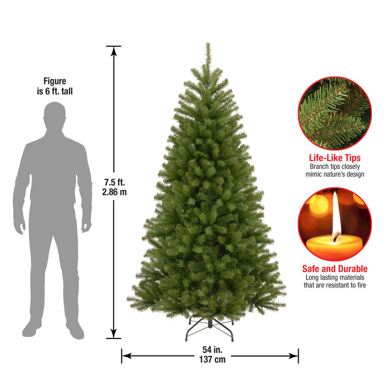 North Valley 60" Green Spruce Artificial Christmas Tree with Stand, 7.5 FT