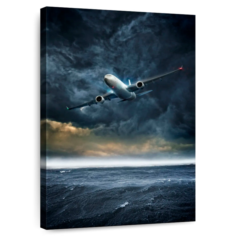 Mehar Stormy Plane Flight, 51" H x 34" W
