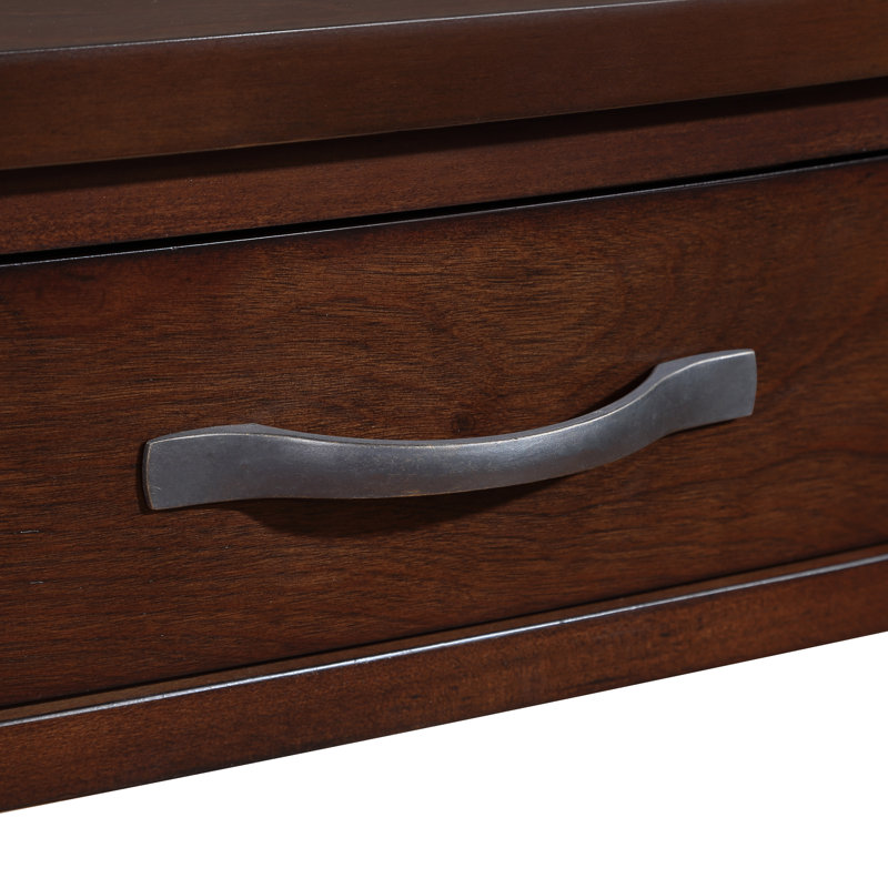 Deshay Wood Storage  Corner Table with Drawers and  Shelves, Light Espresso Duplicate
