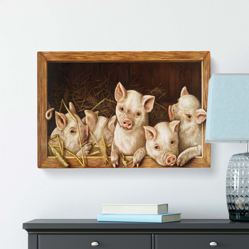 Prize Pigs - Wrapped Canvas Painting, 40.6 cm H x 61 cm W