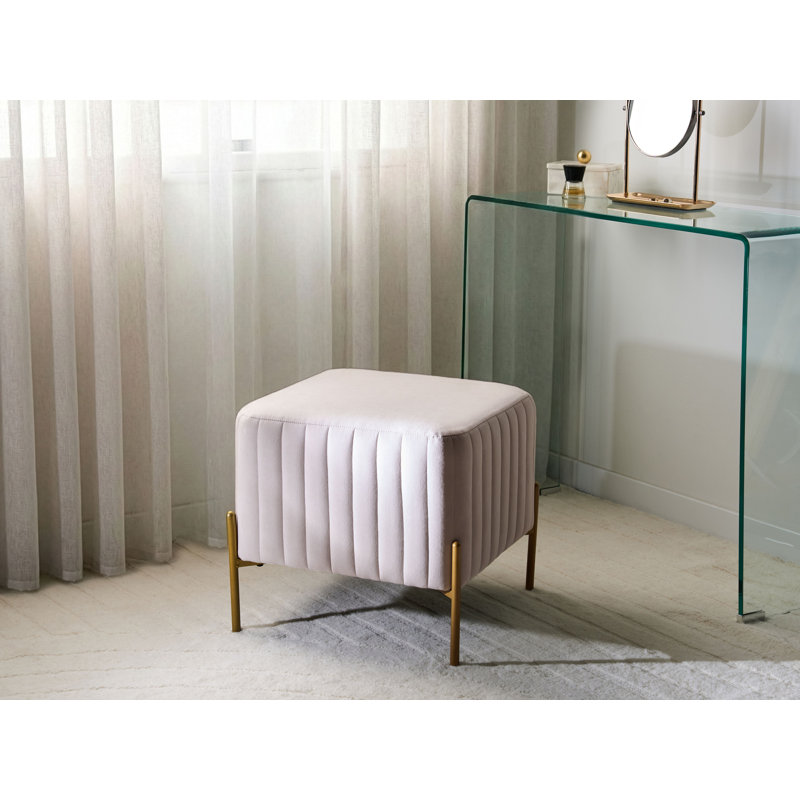 Footstool Benzant Velvet, Taupe