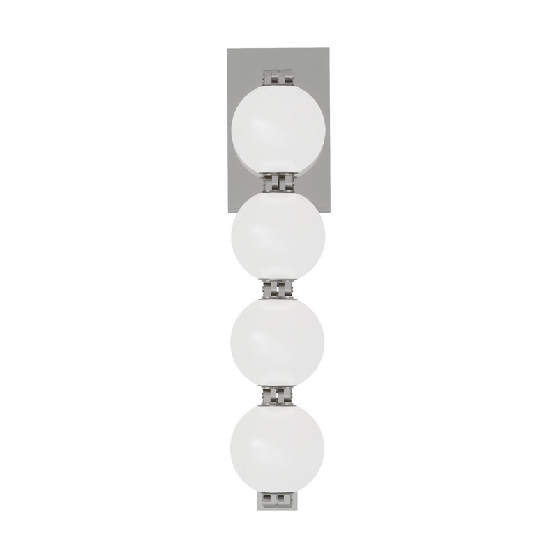 Perle Solid Brass 1 - Light LED Flush Mounted Sconce, Polished Nickel