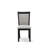 3 Piece Kitchen Table Set Contains a Round Dining Table with Pedestal and 2 Shitake Linen Fabric Upholstered Chairs, Wirebrushed Black-215235464-215235467-215264338