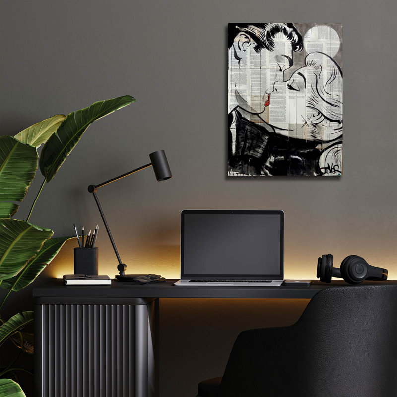 «Pop Kiss» par Loui Jover, art mural en verre acrylique, H 16 po x l 12 po x P 0,13 po