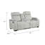 Causeuse inclinable manuelle avec centre Reny, base DEL, gris clair