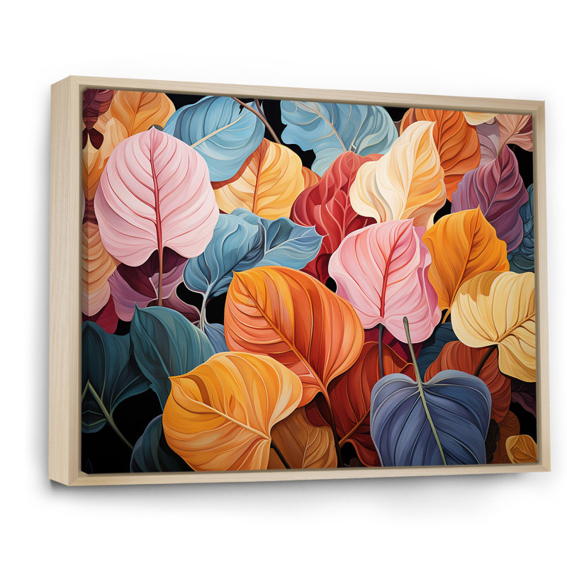 «Colorful Pastel Vibrant Foliage III», reproduction sur toile, Cadre naturel flottant, H 16 po x l 32 po x P 1 po