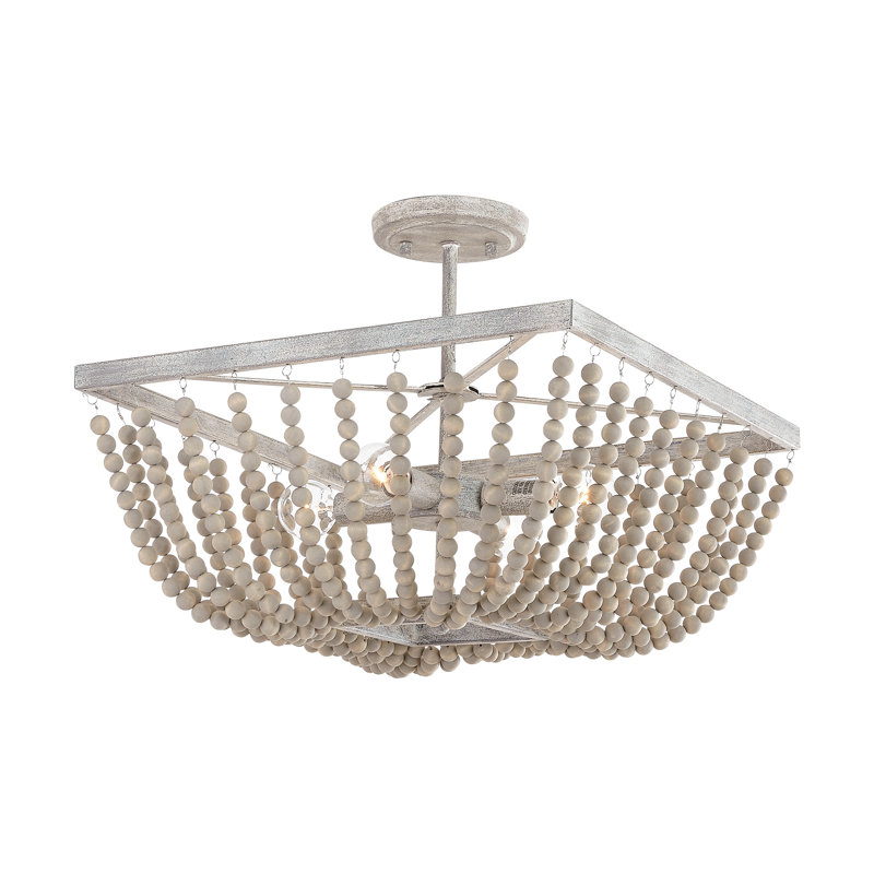 Wood Semi Flush Mount