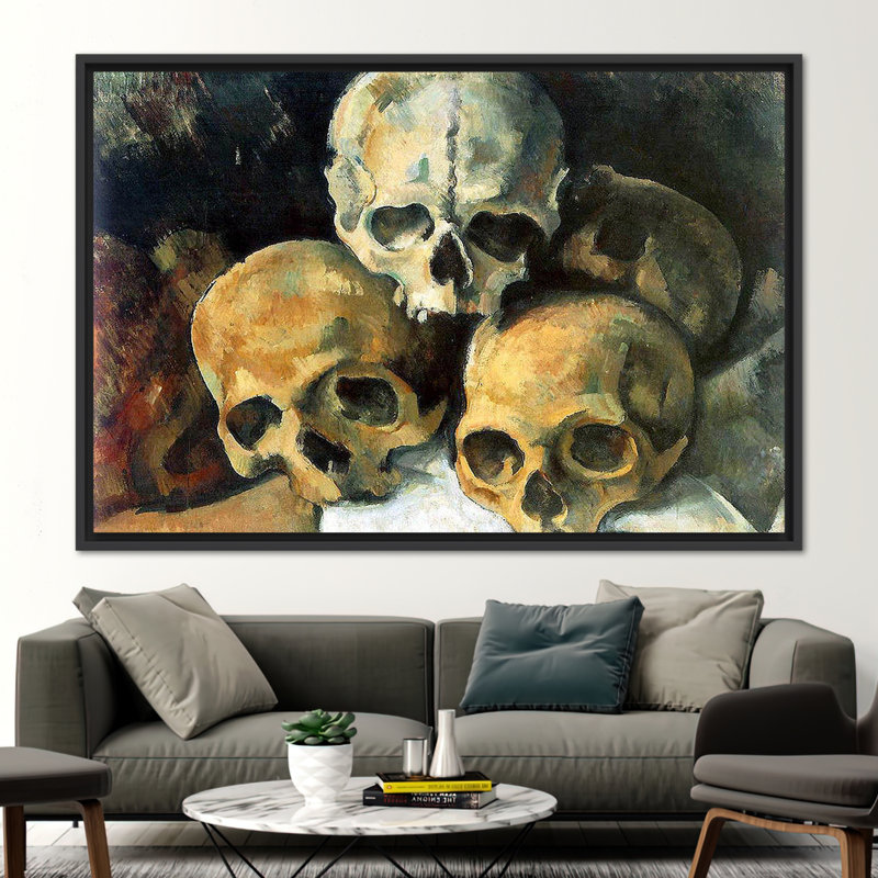 Reproduction d'art sur toile par Paul Cezanne, H 41 po x l 94 po, Noir, Reproduction encadrée sans passe-partout