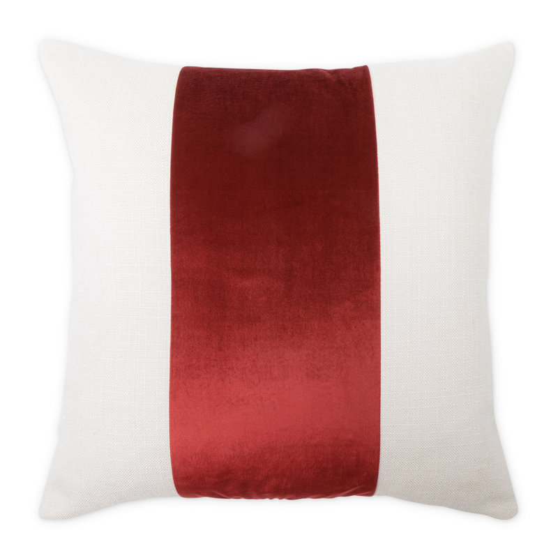 Caleb Throw Pillow Cover & Insert, Cloud/Sangria Striped