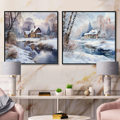 «Winter Charm At Country Home», 2 pièces
