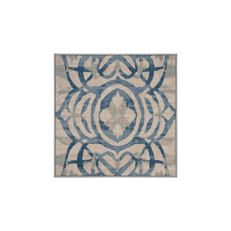 Machine Washable Gray Area Rug, Square 3'