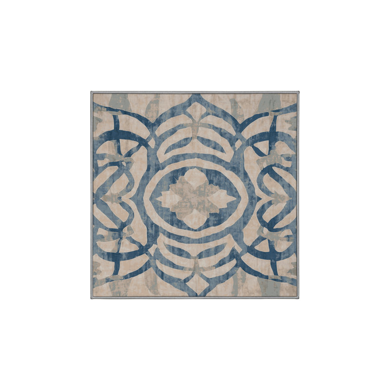 Tapis gris lavable à la machine, Carré 5 pi