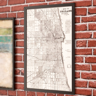 Map of Chicago 1857 Framed Graphic Art