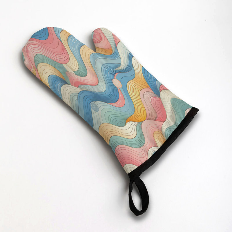 Dreamy Wave Patterns Oven Mitt Cotton Twill