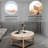 Classic Round With Shelf Storage - , Linen Upholstery For Living Space Coffee Table Upholstery, Wooden Frame Room-1168752284