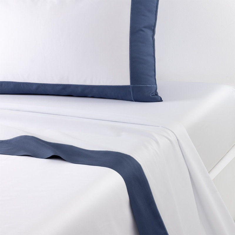 Apollon 100% Cotton Flat Sheet, King, Outremer
