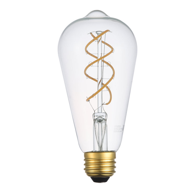 6 watts (40 watts équivalent), ampoule à del st18, ampoule à intensité variable, blanc chaud (3000k) e26/moyen (standard) base