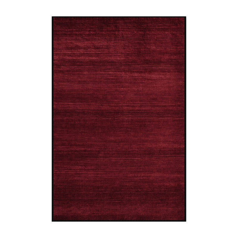 Tapis rouge uni lavable à la machine, Rectangle 4pi x 6 pi