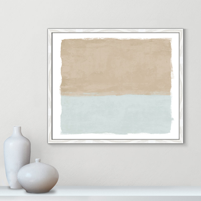 Sable et ciel II - reproduction de paysage par Natalie Carpentieri, 25.5'' W x 21.5'' H, Grain de bois blanc