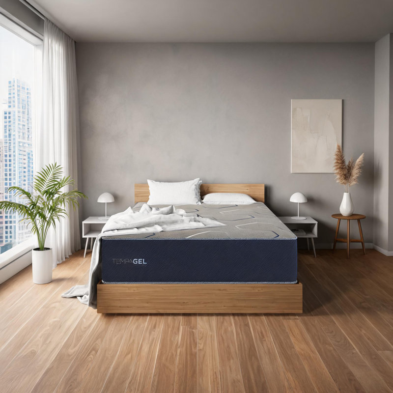 Matelas rafraîchissant ferme luxueux en mousse de couleur bleue, conçu pour s'adapter aux cadres de chambre à coucher simple standard pour un sommeil nocturne confortable