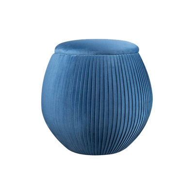 Allexander Velvet Round Solid Colour Pouffe Ottoman