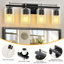 Luminaires de salle de bain: lampe de salle de bain 4 lumières sur miroir avec abat-jour en verre transparent, lampe murale pour miroir-636084087-622116503