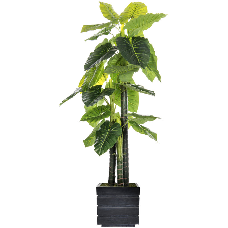 Éléphant artificiel en pot 78 po Panama, Noir