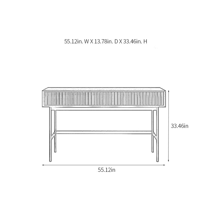 Console Modern Minimalist Luxury, Noir, noir, noir, noir, H 33,46 po x l 55,12 po x P 13,78 po