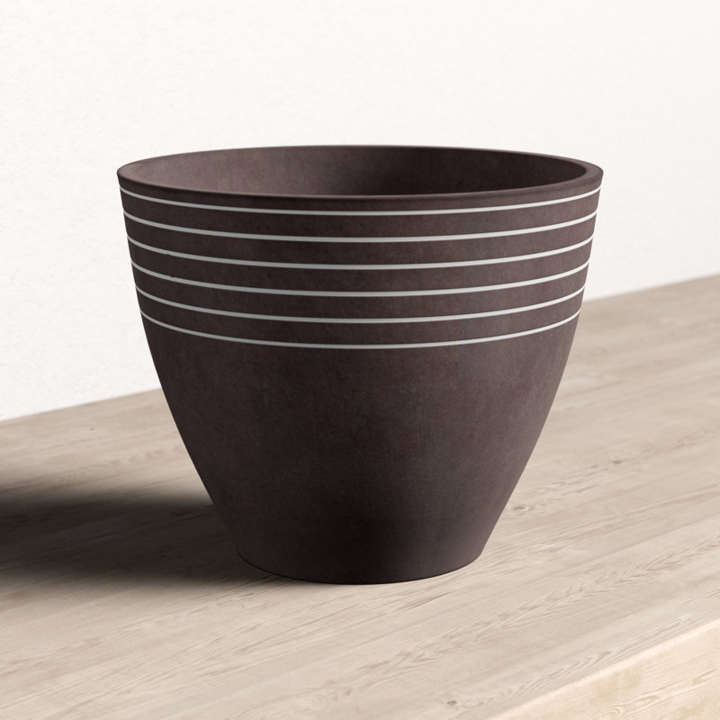 Pot à fleurs Haven, H 11 po x l 14 po x P 14 po, Anthracite foncé