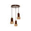 Elegant Adjustable Chandelier with Wooden Body, Beige & Walnut Finish | 24 to 60.6 Inches Tall | Ø12 x 7.5 Inches Cap | 3 x E27 Sockets (Max 40W) | Stylish Lighting for Home & Office, IP20 Rated, Bulb Not Included-1167190087-1167190084