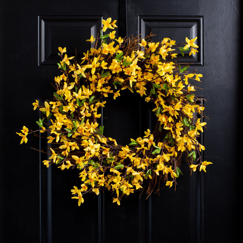 Couronne dorée 22 po Forsythia